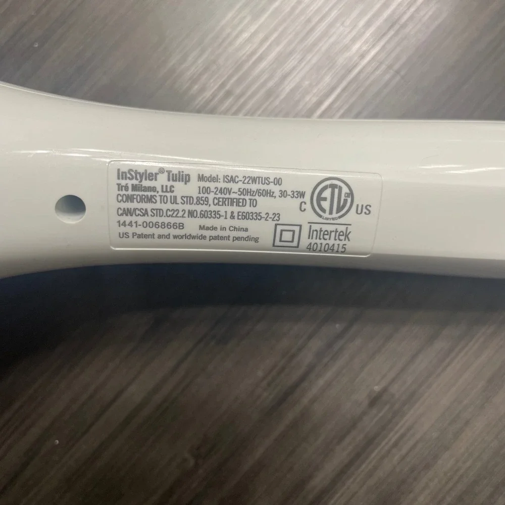 InStyler Tulip Auto Curler Ceramic Hair Curling Iron White ISAC-22WTUS-00‎